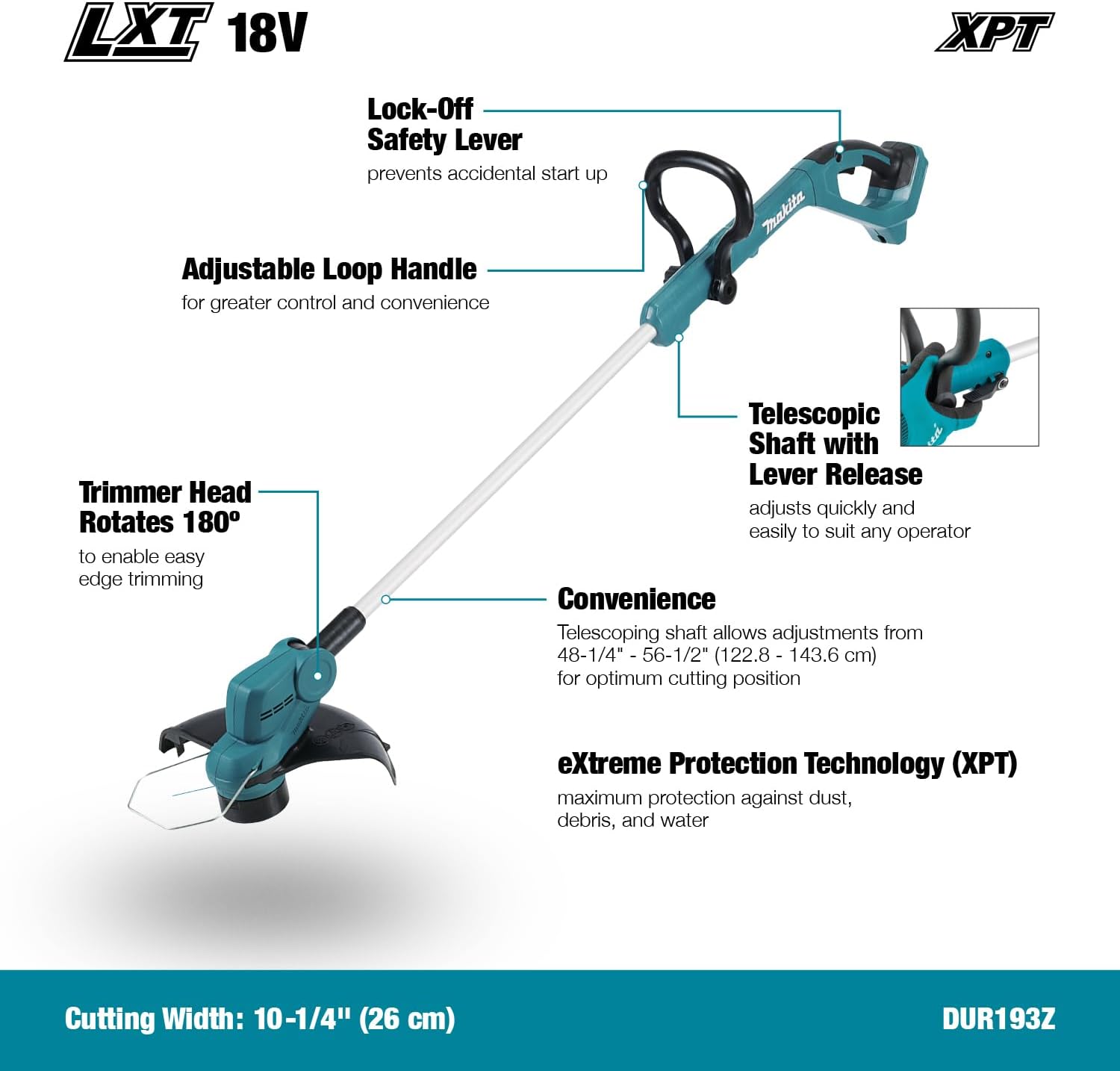 Makita DUR193Z 18V LXT Cordless Grass Trimmer (Tool Only)