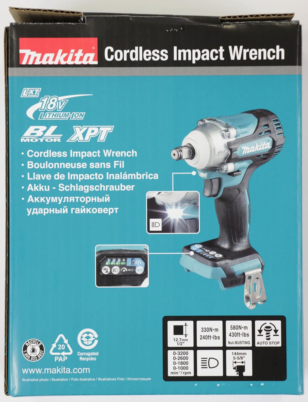 Makita DTW300Z 18V Brushless Cordless Impact Wrench – Tool Only (Battery & Charger Excluded)