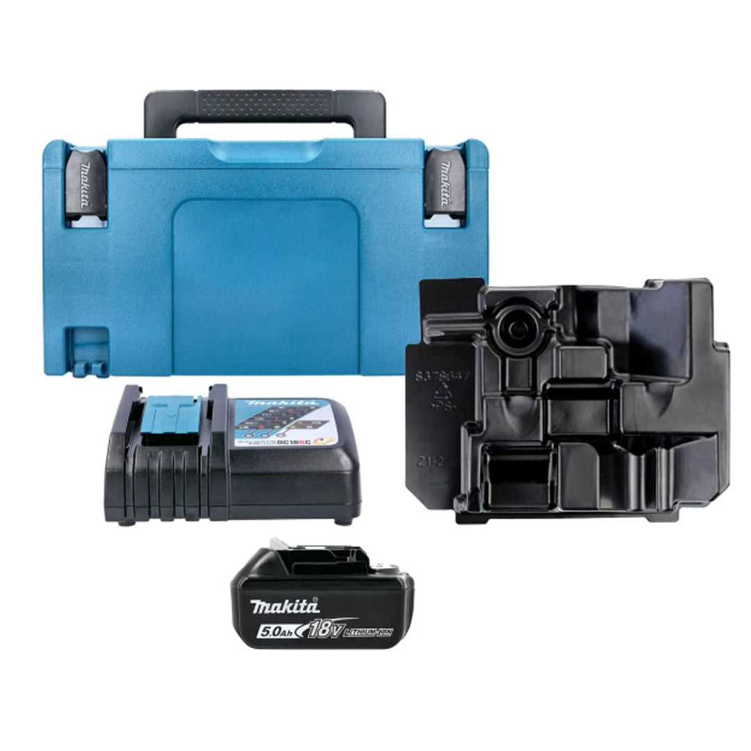 Makita 18V LXT Power Kit – 5.0Ah Battery, Fast Charger, Type 3 Case with Custom Inlay