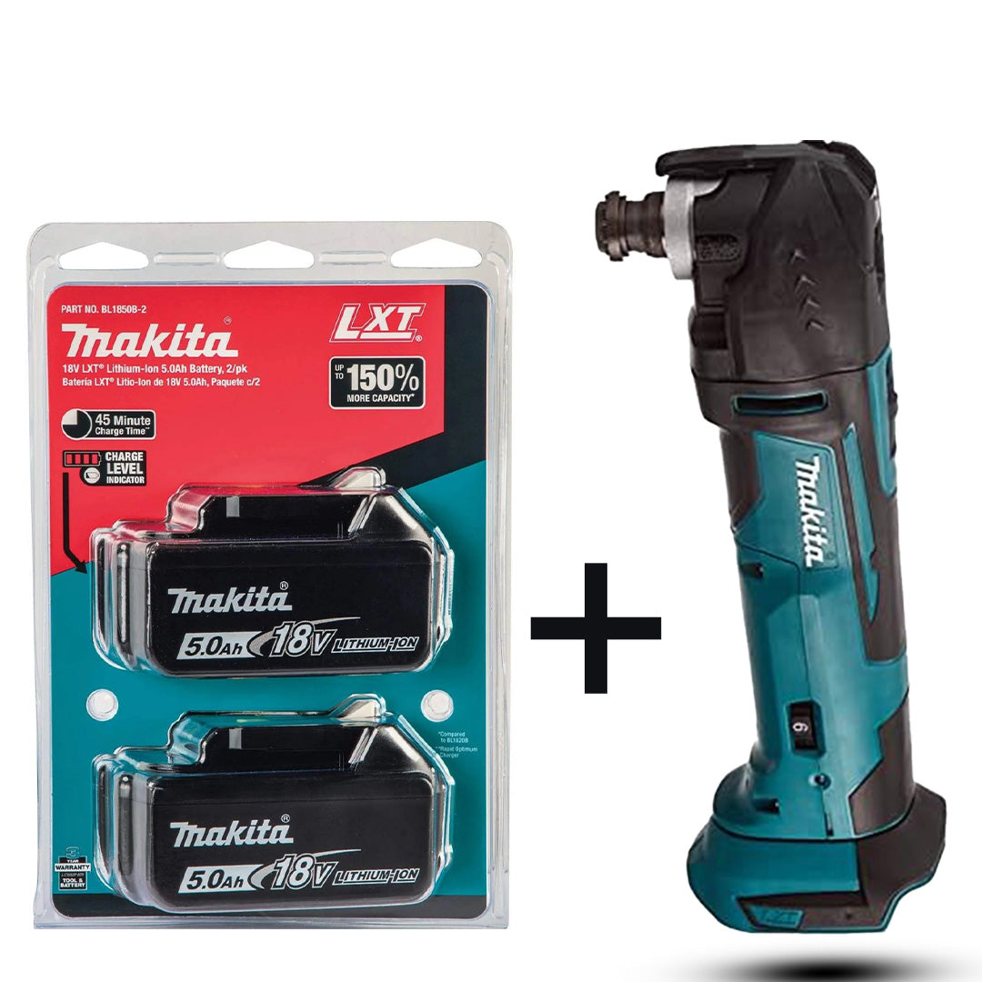 Makita DTM51Z 18V LXT Multi-Tool Kit – Tool-Free Blade Change with 2 x 5.0Ah Batteries